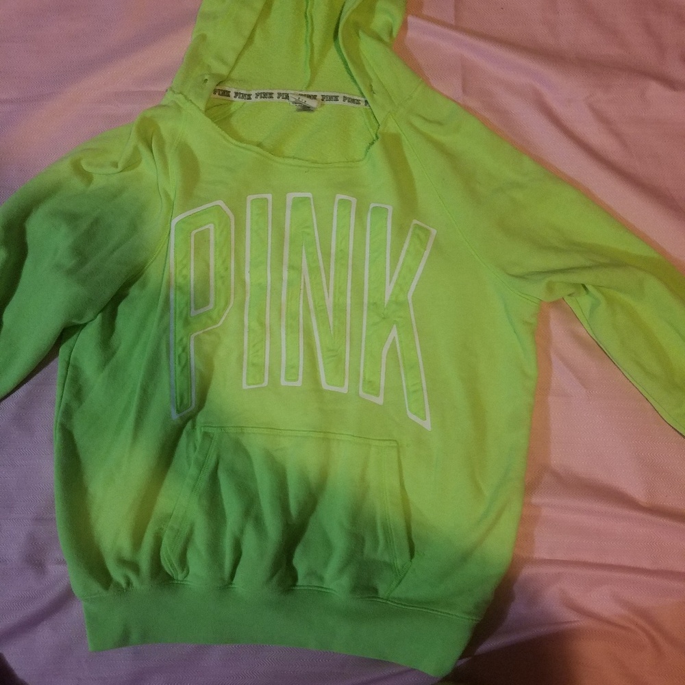 Lime green hoody by pink